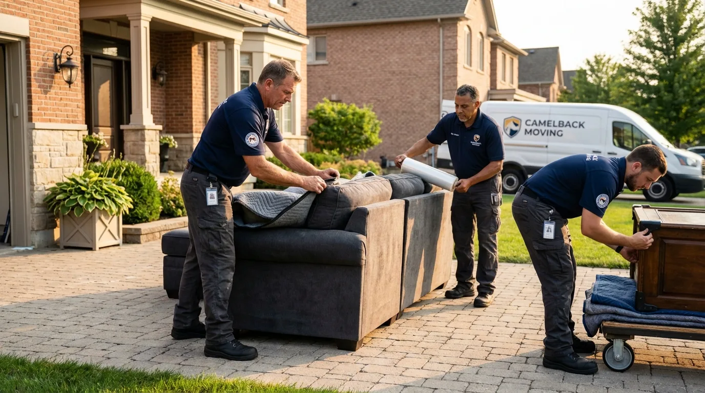 Large estate moving crew wrapping furniture in Osprey, FL